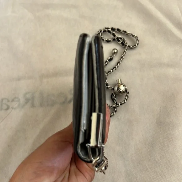 Chanel CC Patent Leather Timeless Wallet on Chain WOC Chain Crossbody Purse Bag - Picture 7 of 12